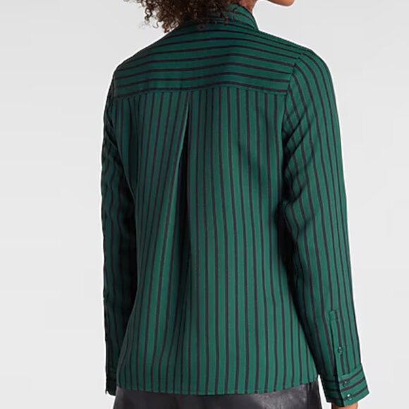 Express Striped Portofino Shirt - Green & Black - Picture 3 of 5